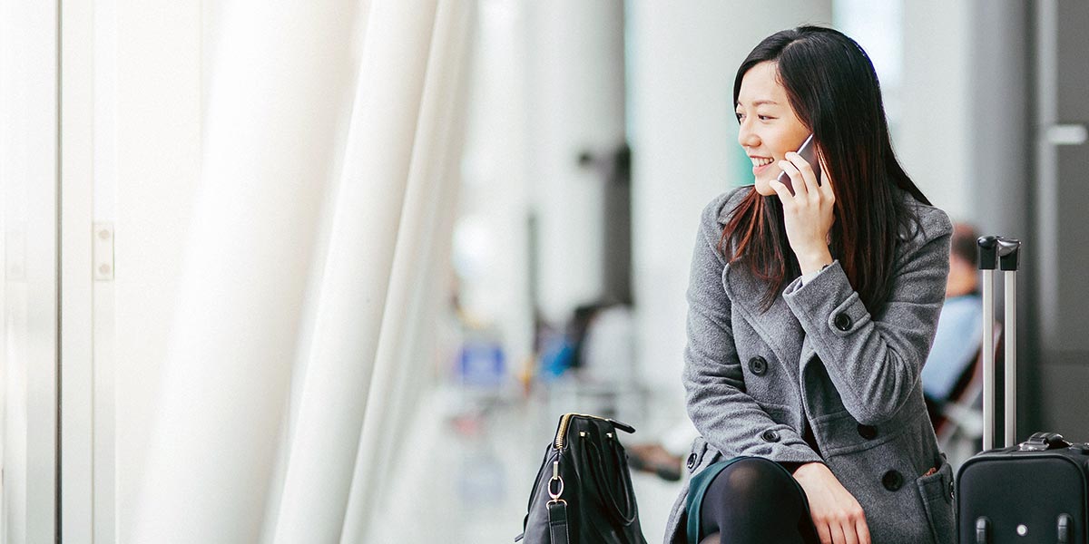 Business woman talking on the phone