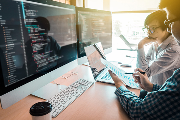 Developers sitting at their computers